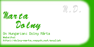 marta dolny business card